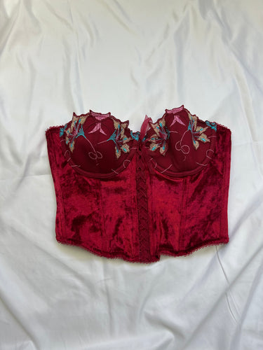 Red velvet corset top (S)