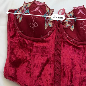 Red velvet corset top (S)