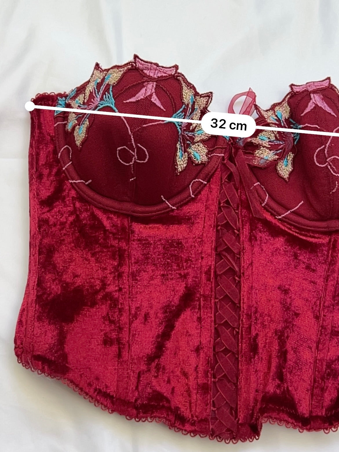 Red velvet corset top (S)