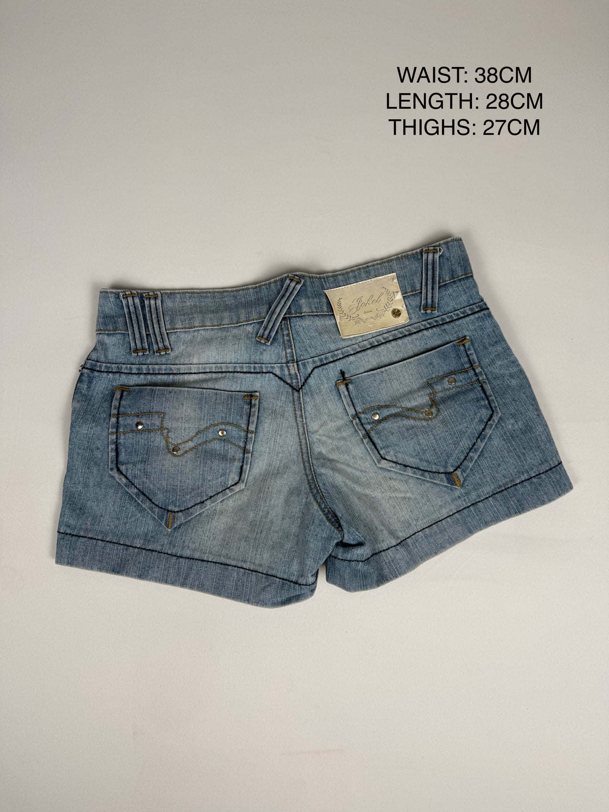 Mini-short taille basse en jean bleu (S)