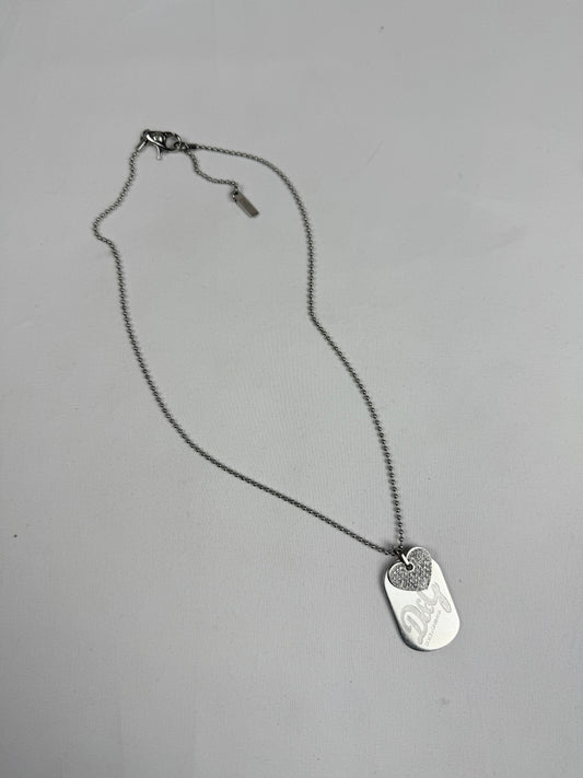 Silver stainless steel charms necklace