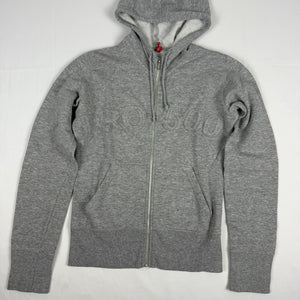 Grey zip up 100% cotton hoodie (S)
