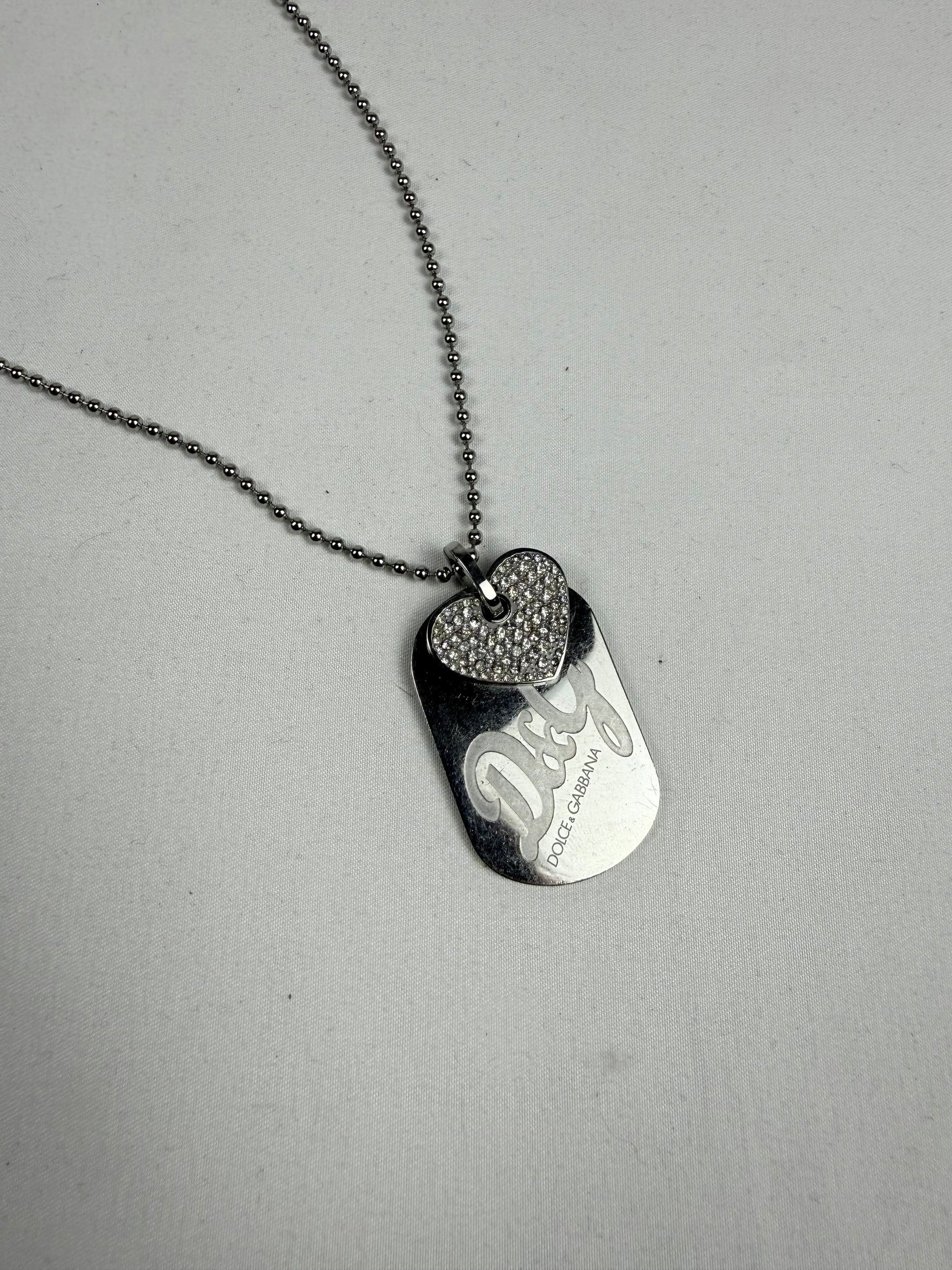 Silver stainless steel charms necklace