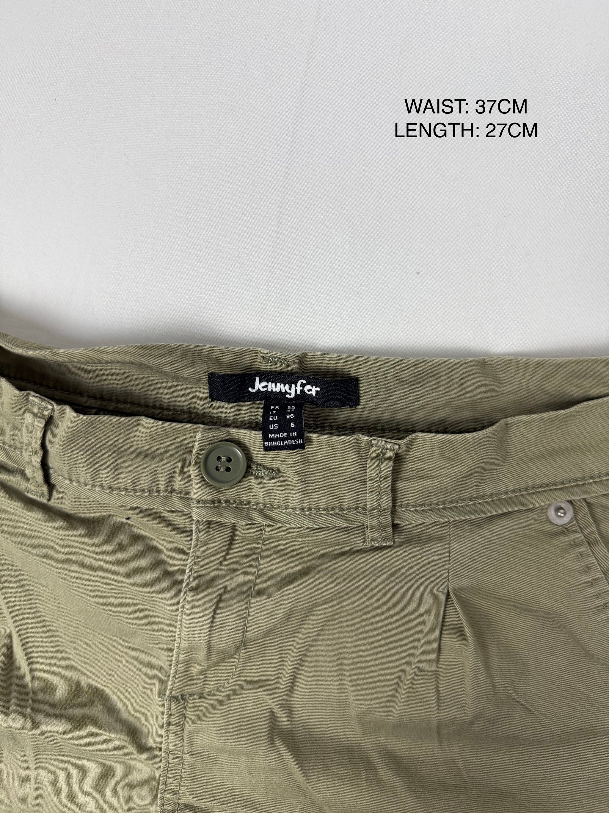 Khaki cotton low rise mini short (M)