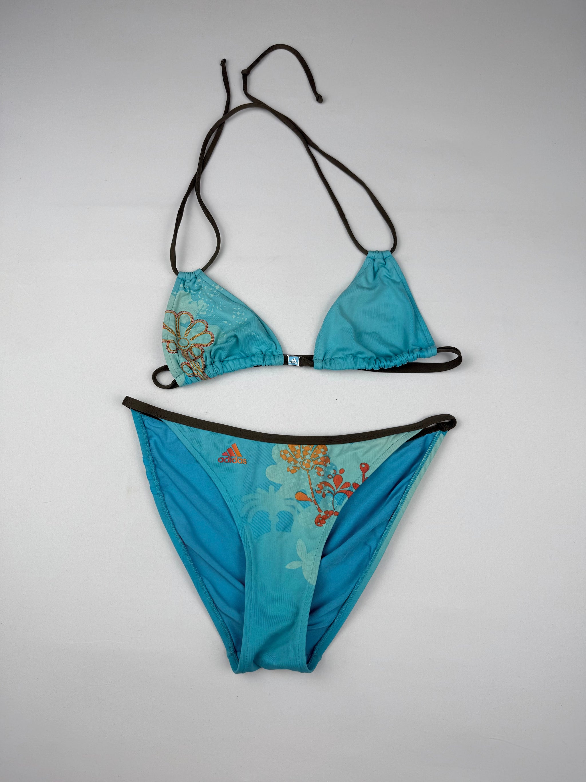 Blue graphic bikini set (S)