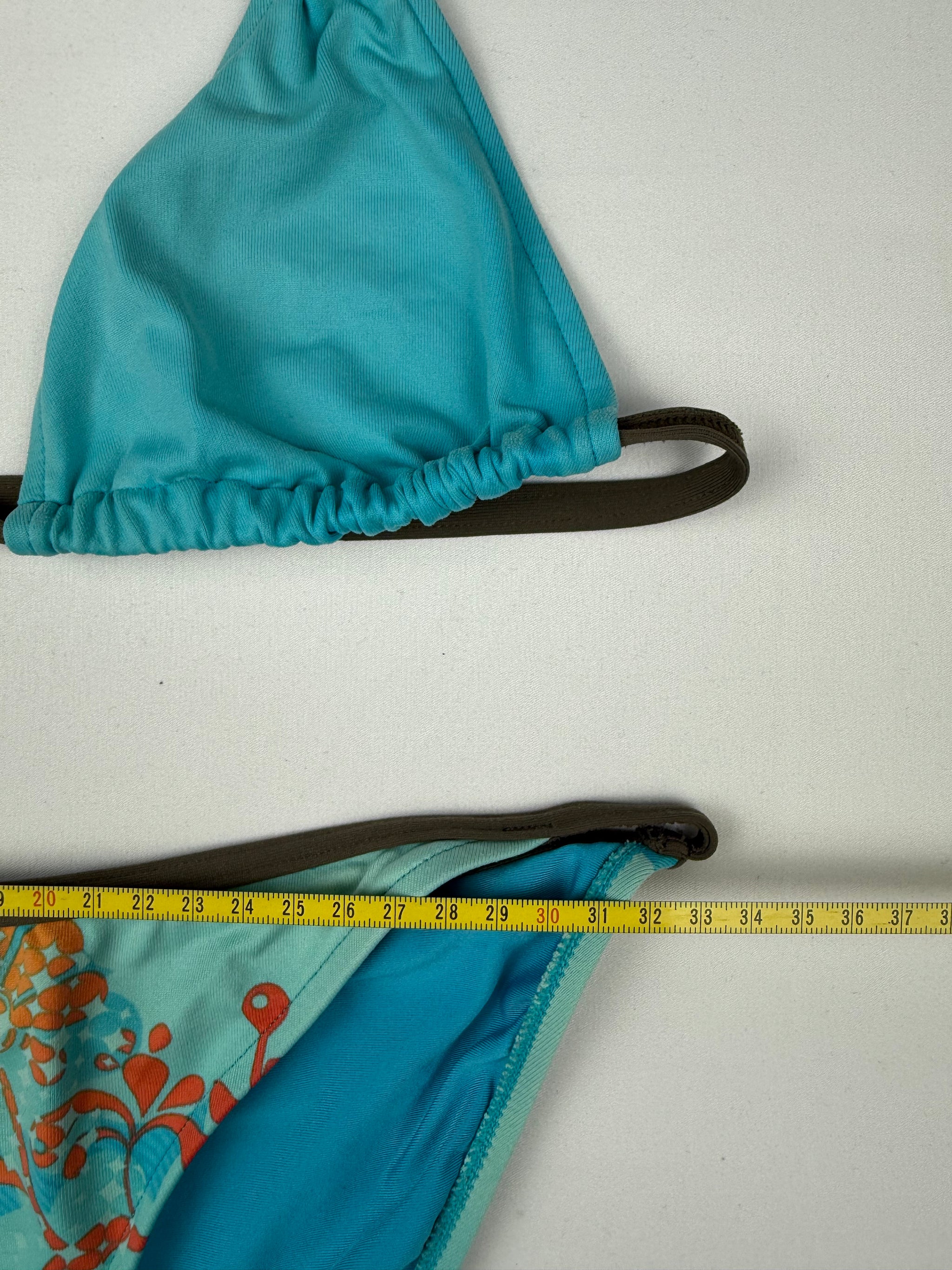Blue graphic bikini set (S)