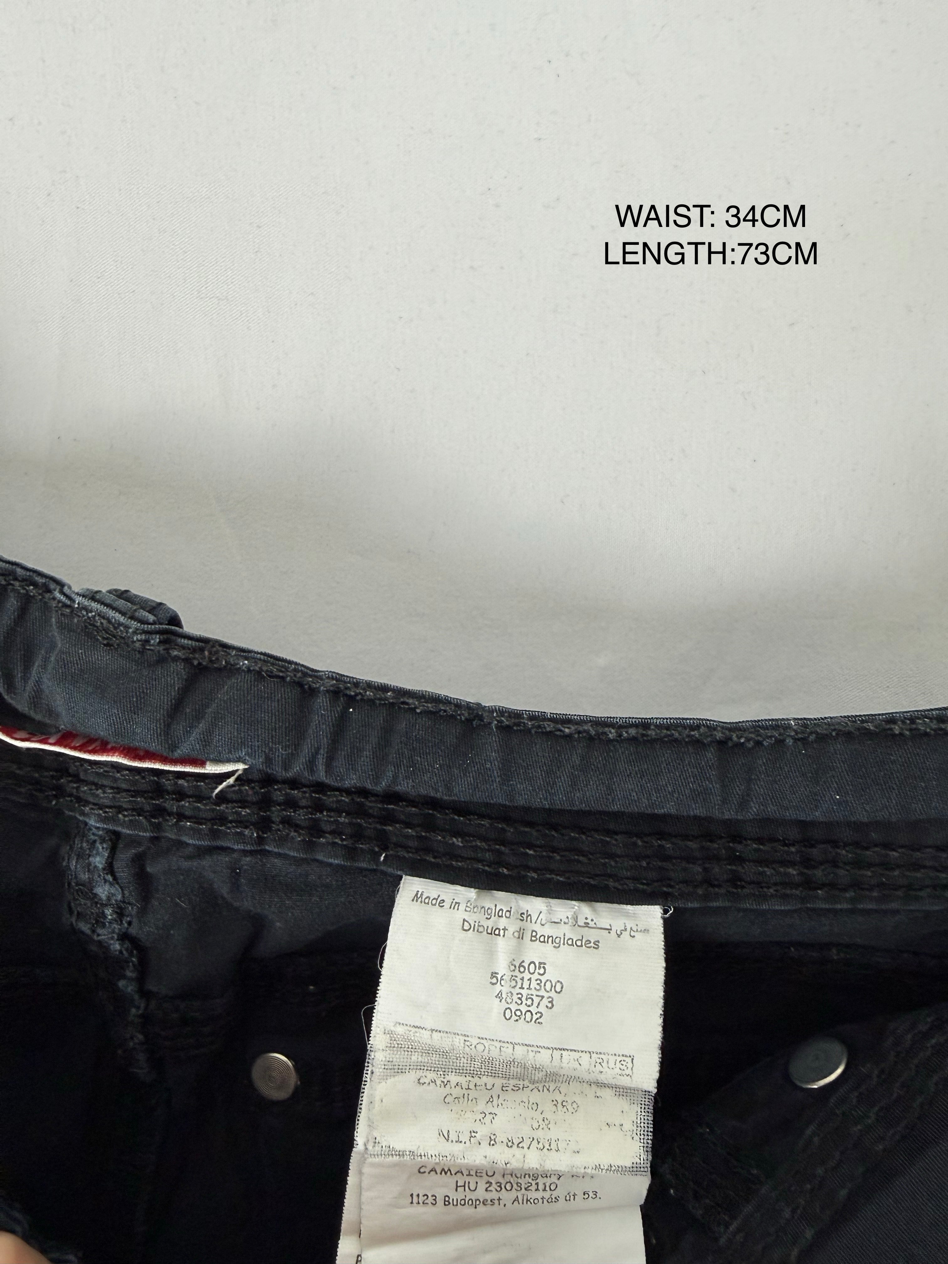 Black utility low rise capri pants (S/M)