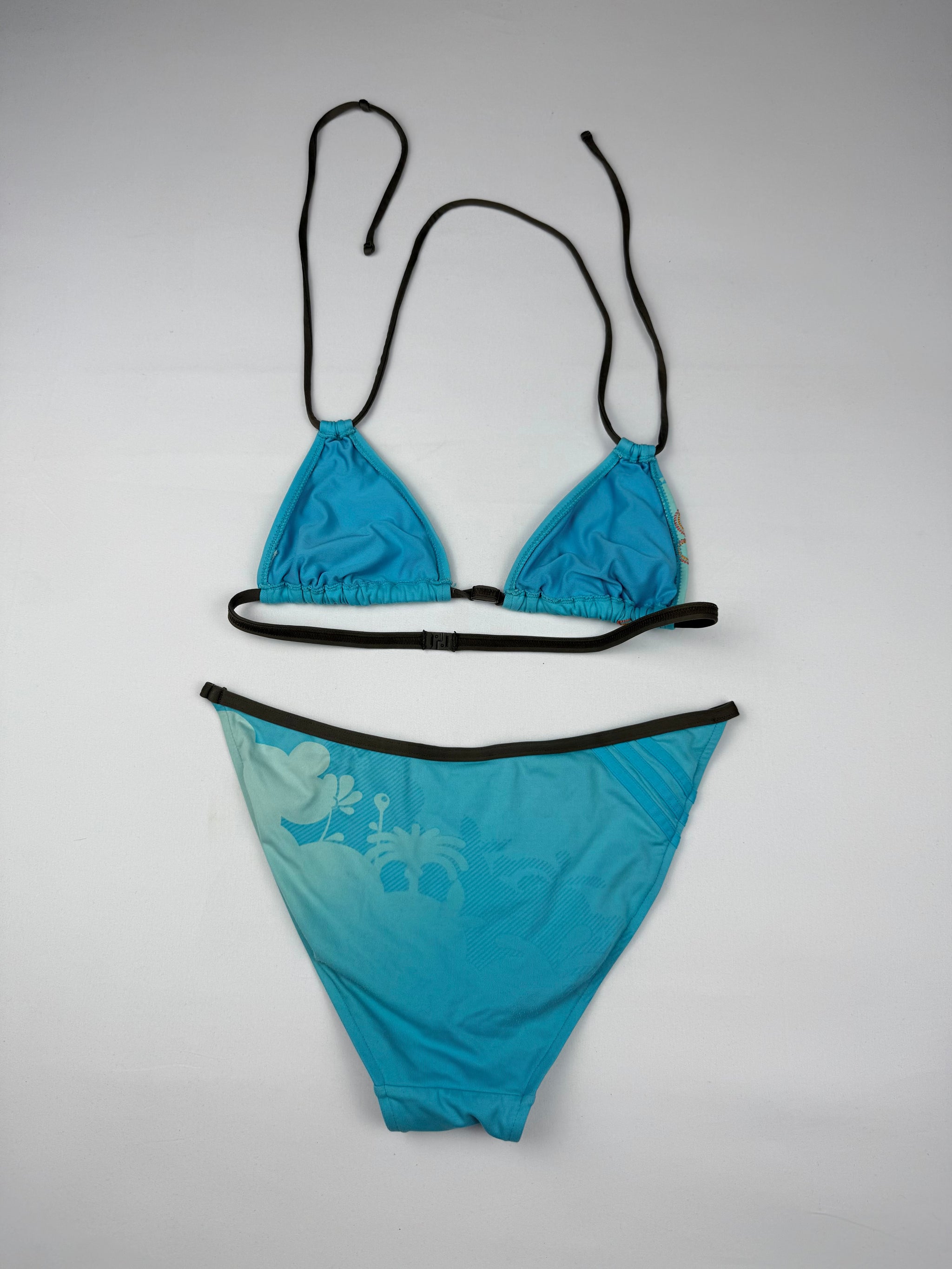 Blue graphic bikini set (S)