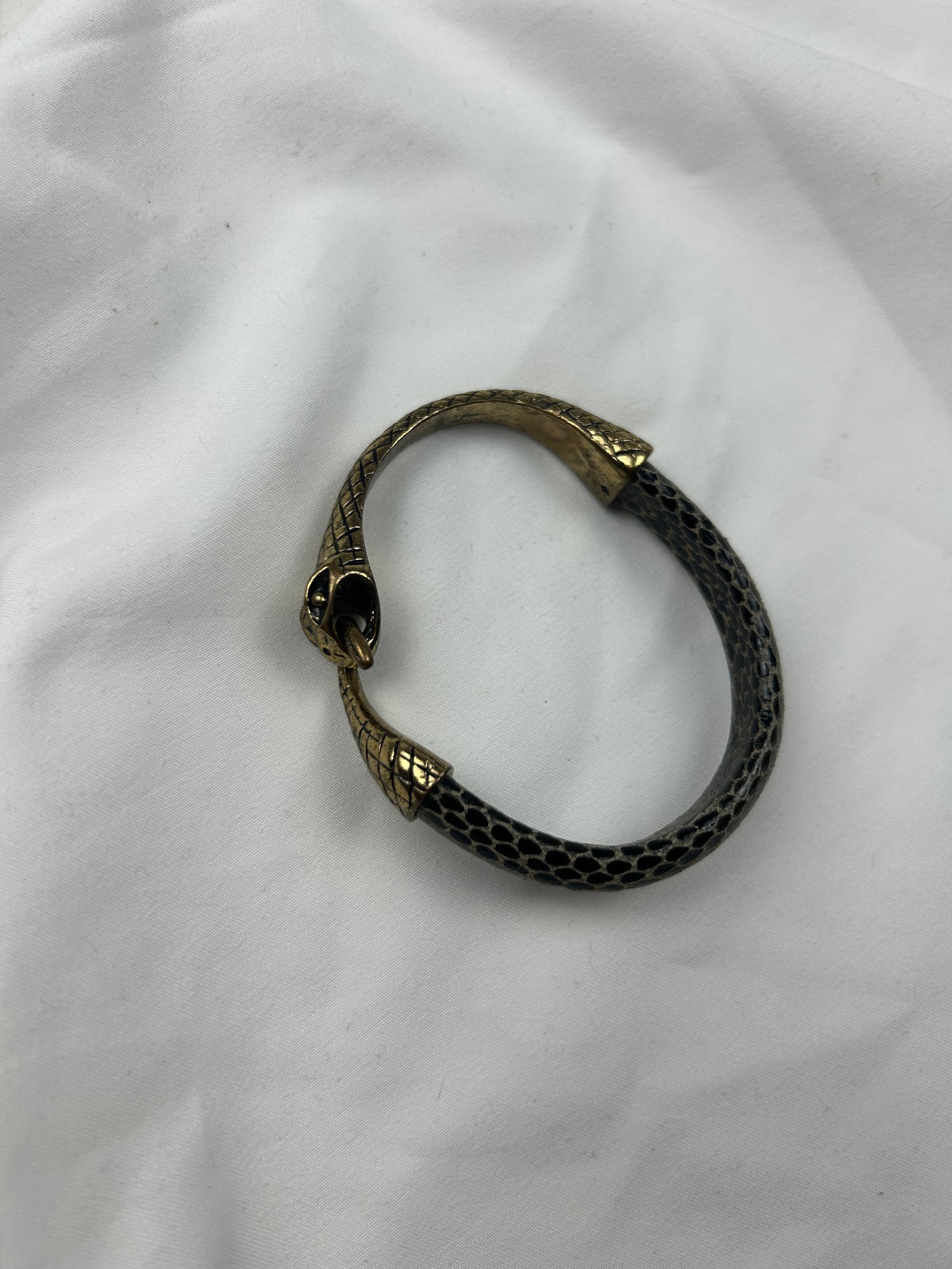 Gold snake inox bangle bracelet