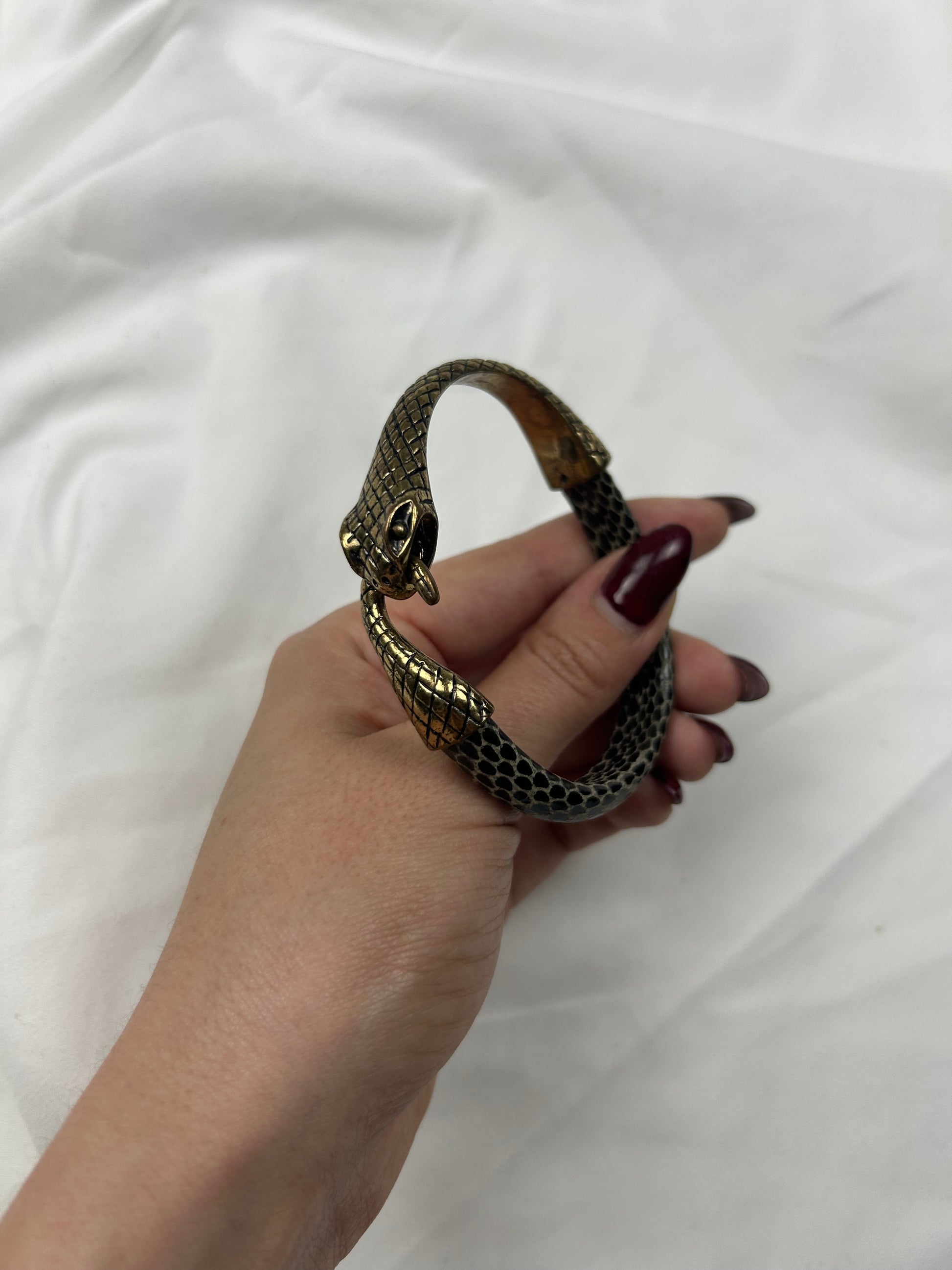 Gold snake inox bangle bracelet