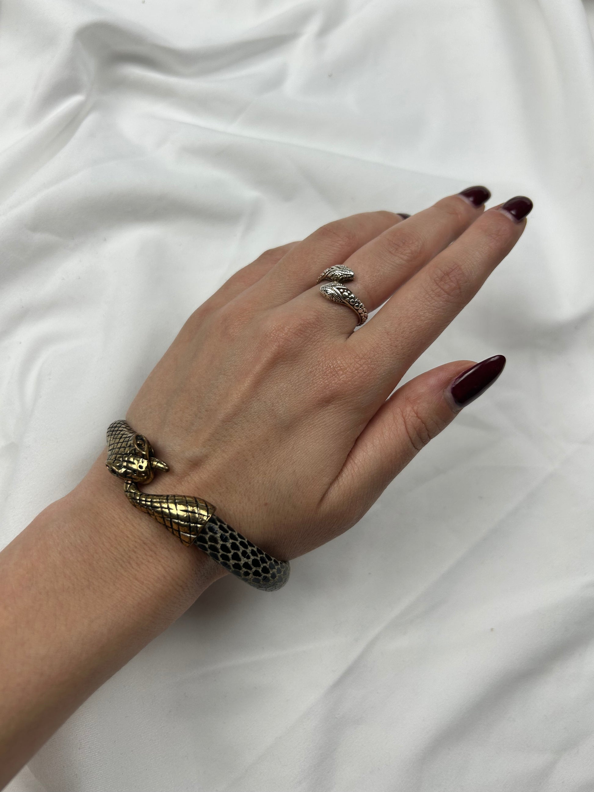 Gold snake inox bangle bracelet