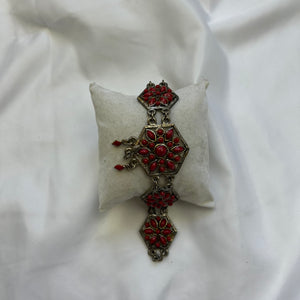 Stainless steel gold & red bracelet