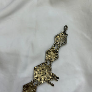 Stainless steel gold & red bracelet