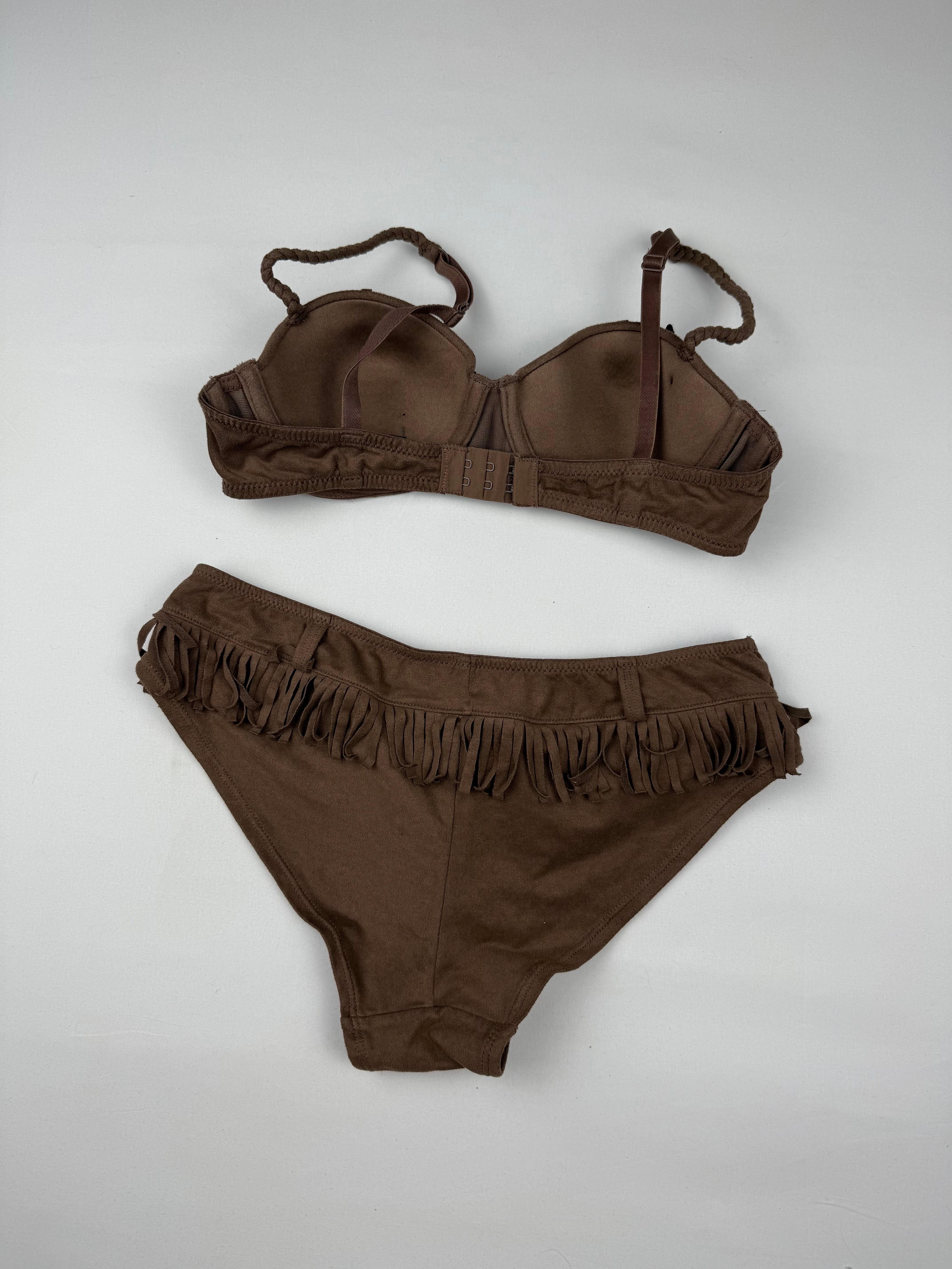 Brown suede bikini set (S)