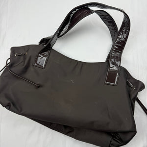 Brown logo uni shoulder bag (45x21 cm)