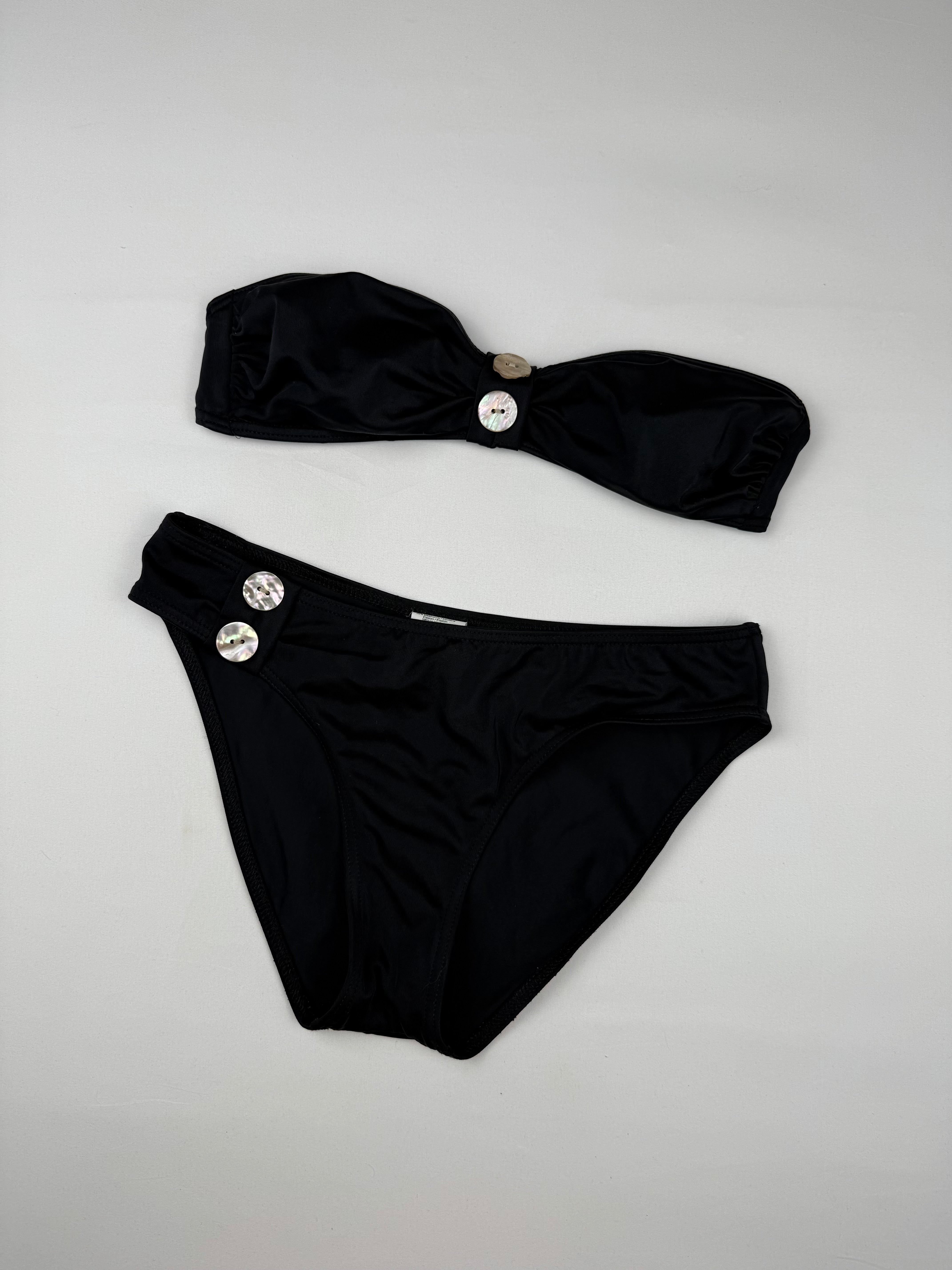 Black buttons bikini set (S)