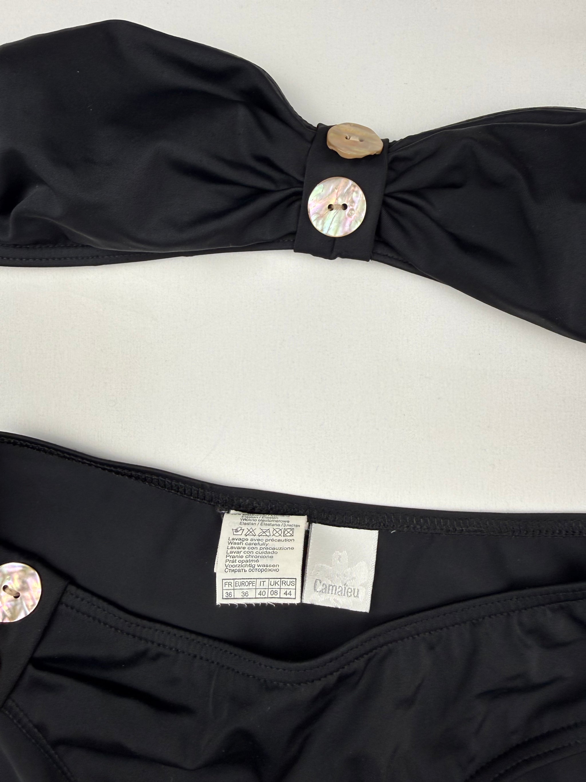 Black buttons bikini set (S)