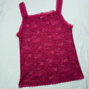 Pink mesh cami top (S)