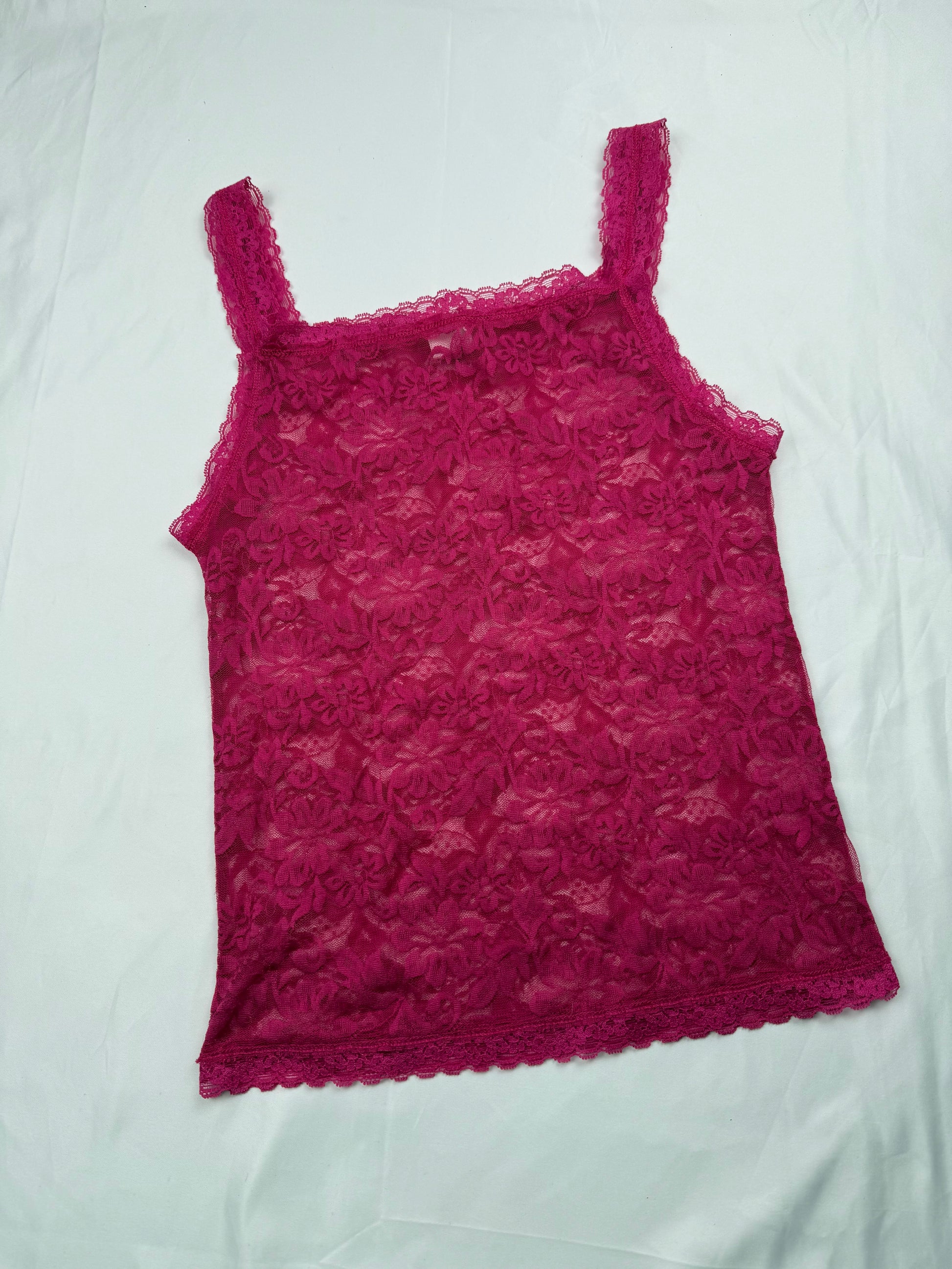Pink mesh cami top (S)