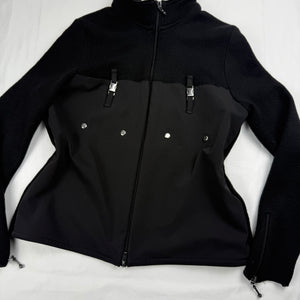 Black wool zip up cardigan jumper (S/M)