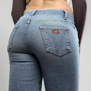 Blue denim low rise capri pants (S)