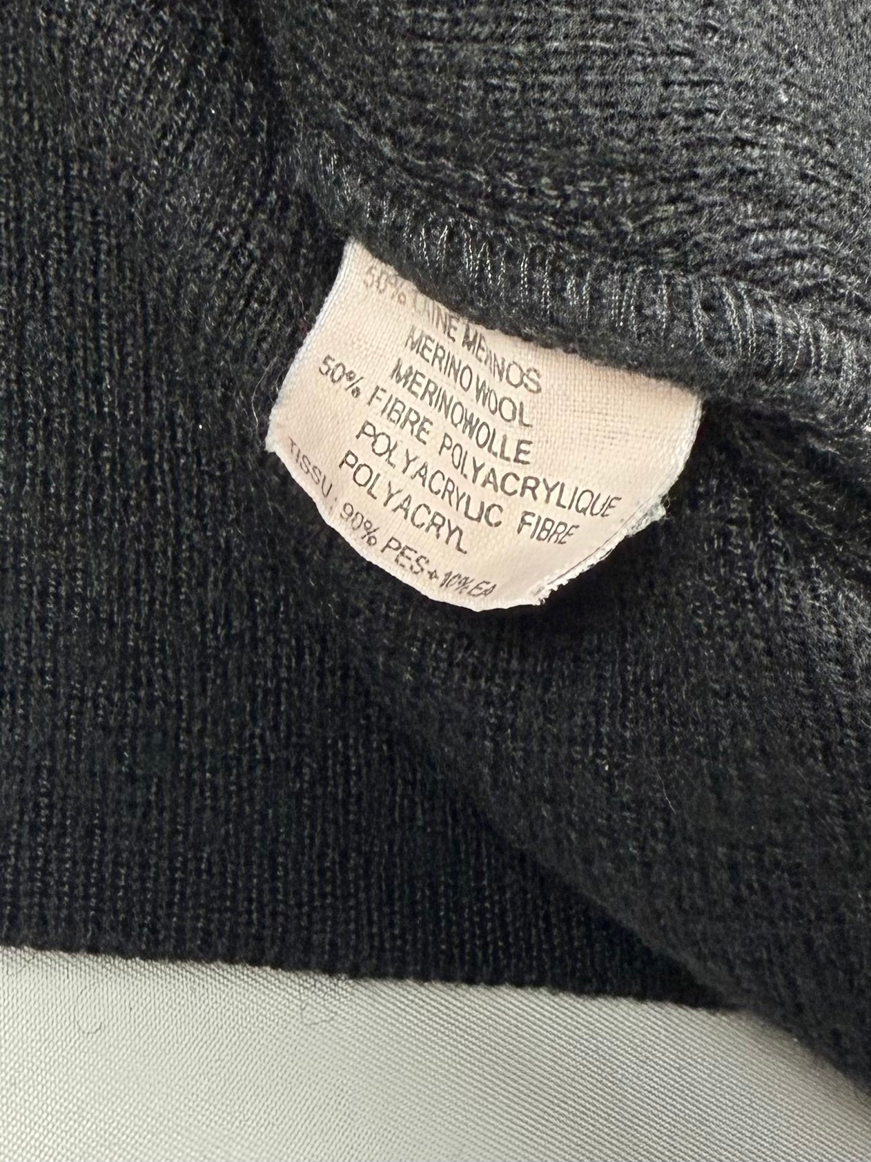 Black wool zip up cardigan jumper (S/M)