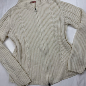 Cream zip up cardigan  jumper (M/L)