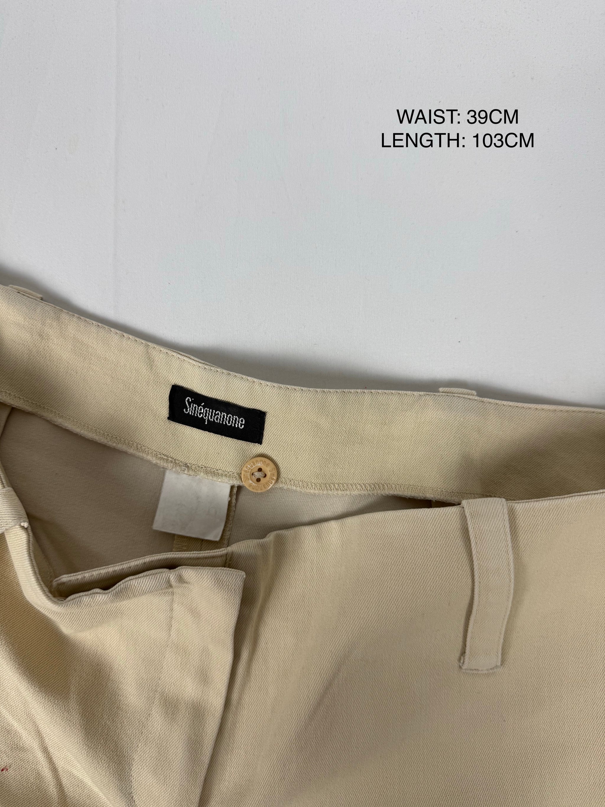 Beige low waist office flare pants (M)