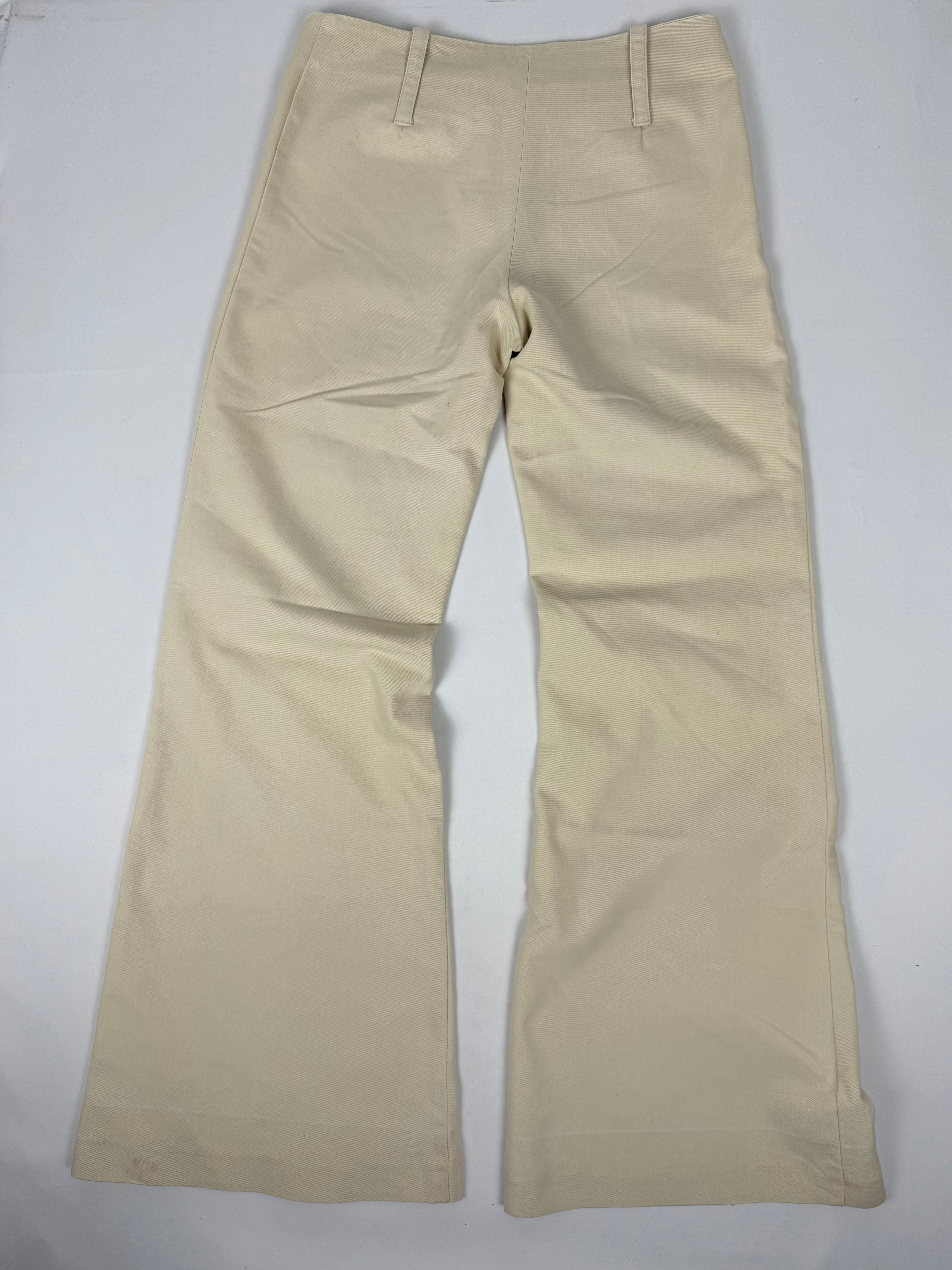 Beige low waist office flare pants (M)