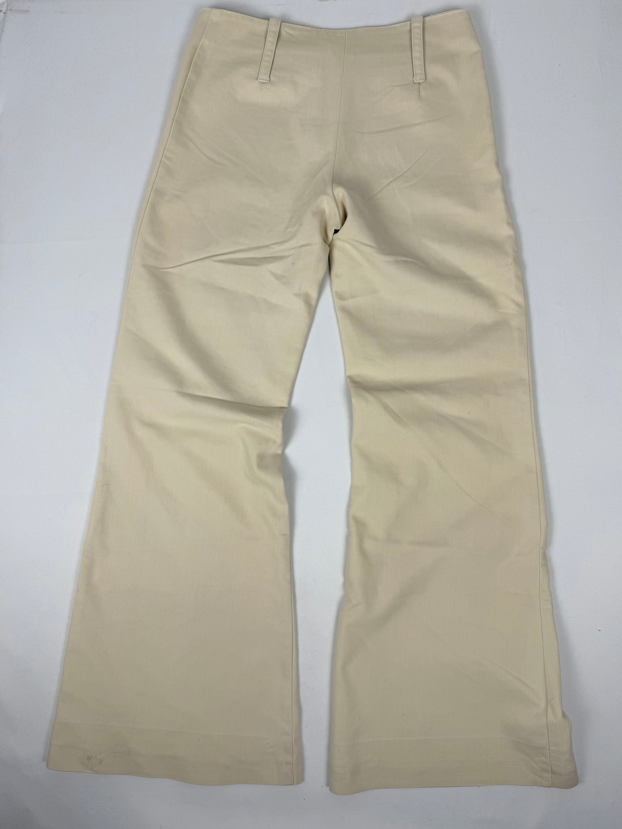 Beige low waist office flare pants (M)