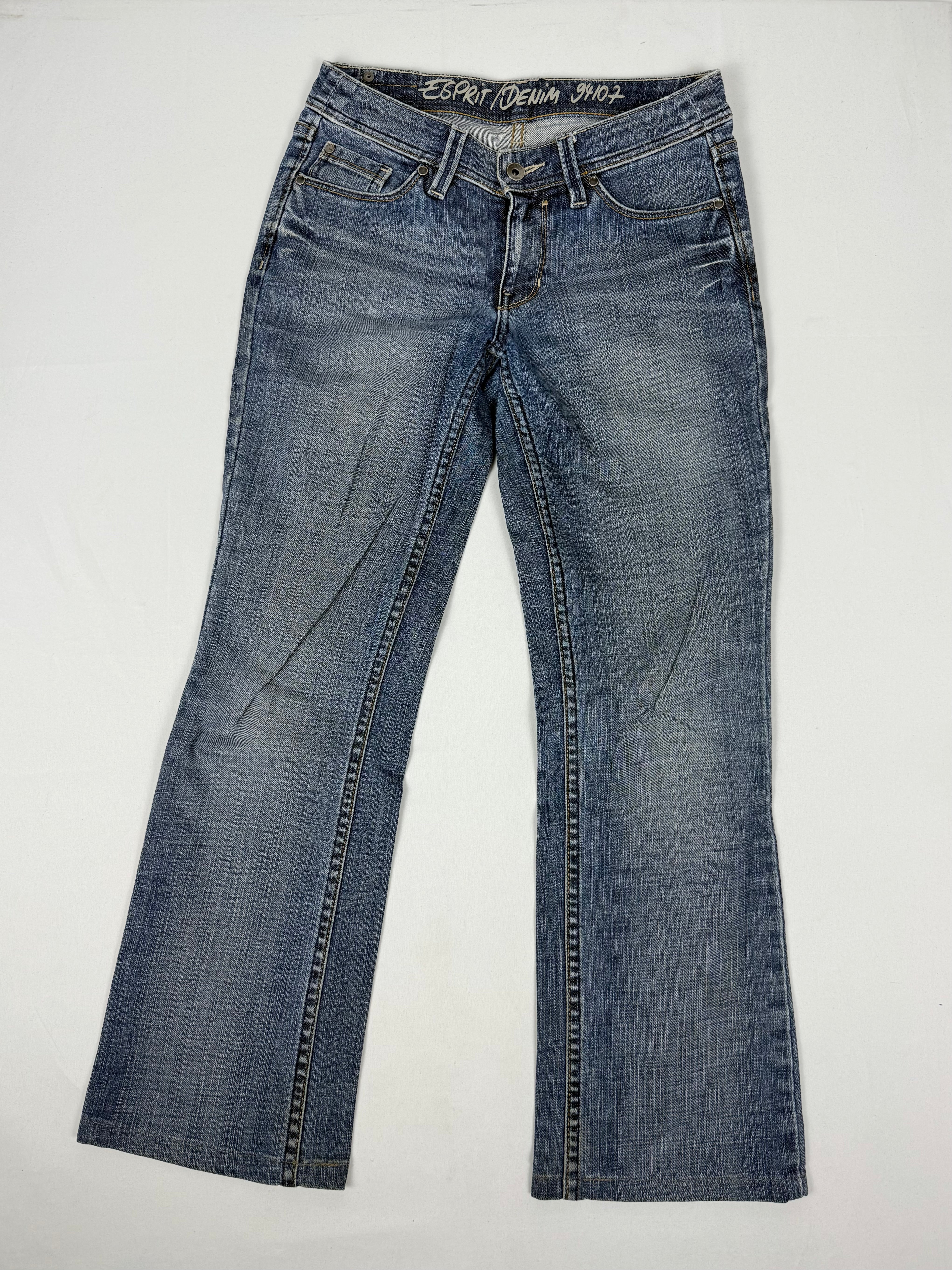 Blue low rise baggy pants (S)