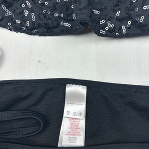 Black sequins low rise bikini set (M)