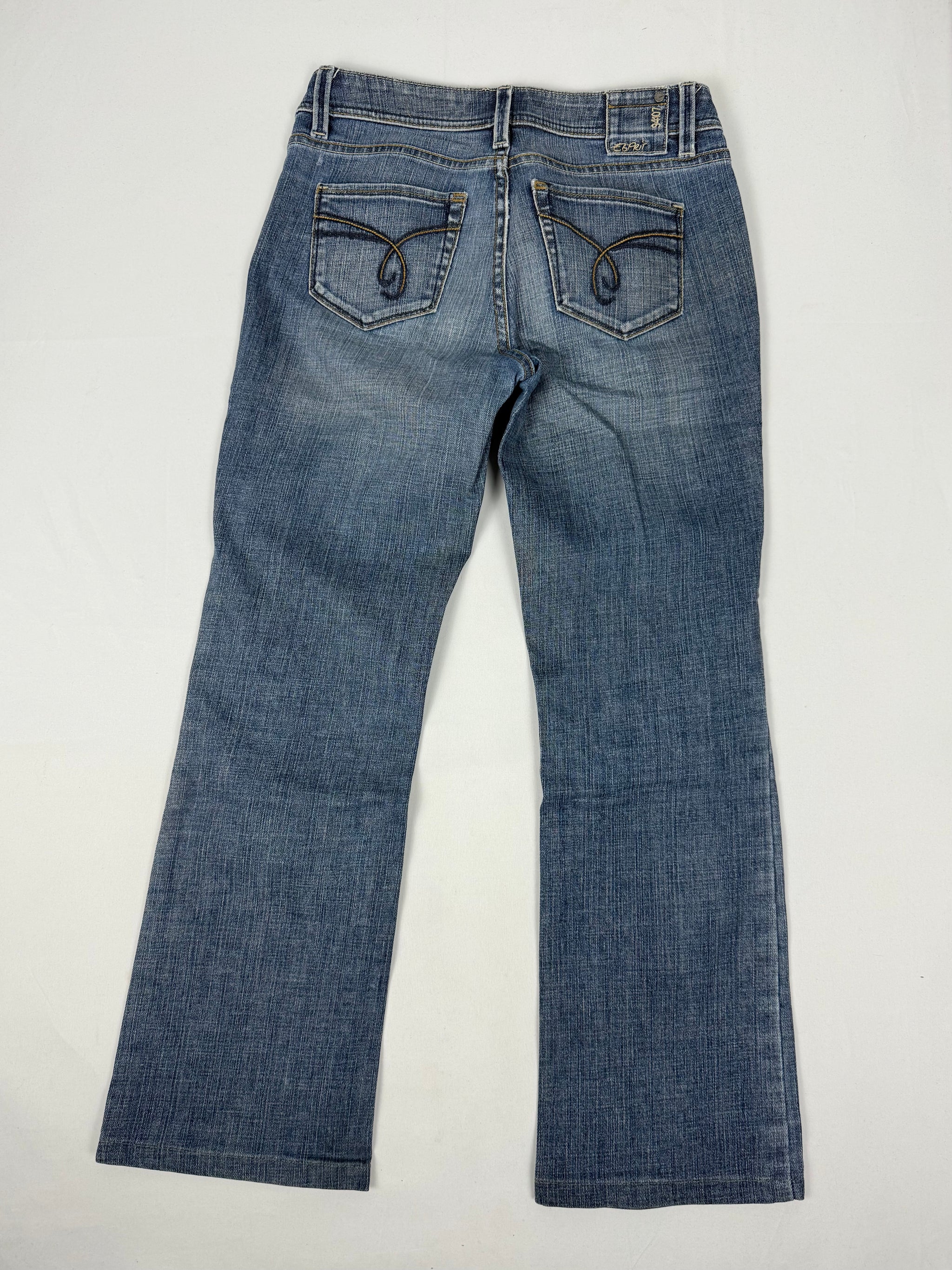 Blue low rise baggy pants (S)