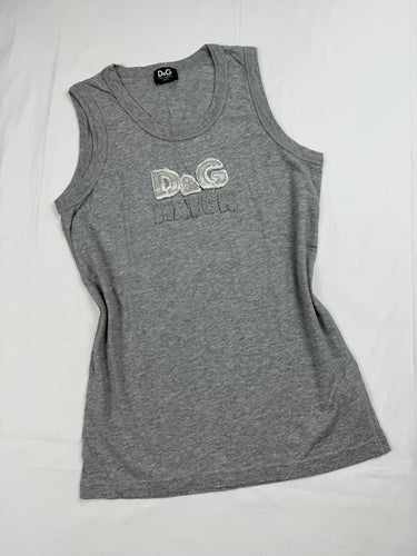 Grey cotton tight fit tank top (XS)