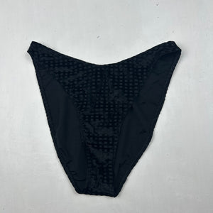 Velvet black high rise bikini bottom (M)