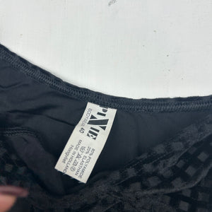 Velvet black high rise bikini bottom (M)