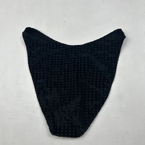 Velvet black high rise bikini bottom (M)