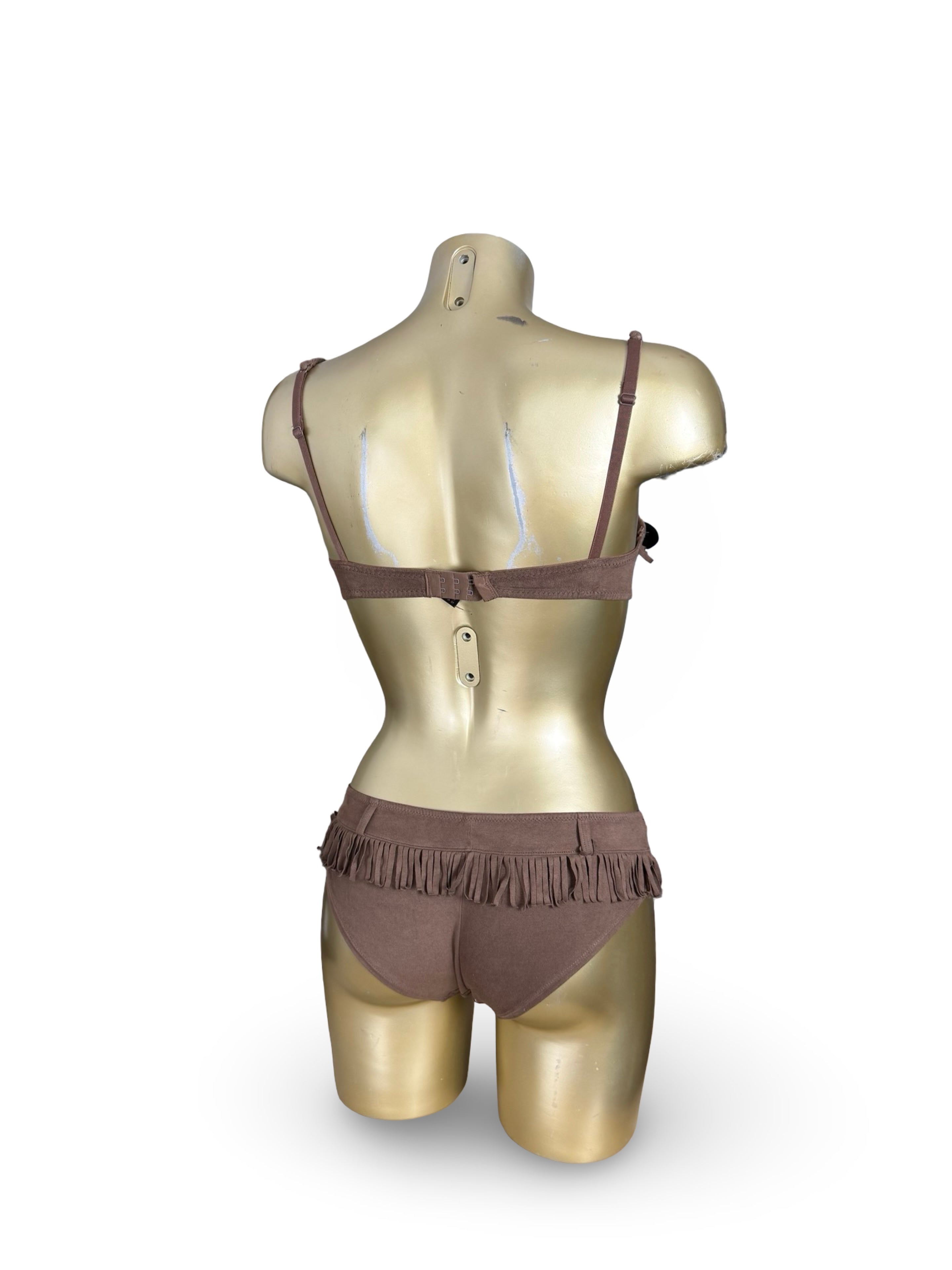 Brown suede bikini set (S)