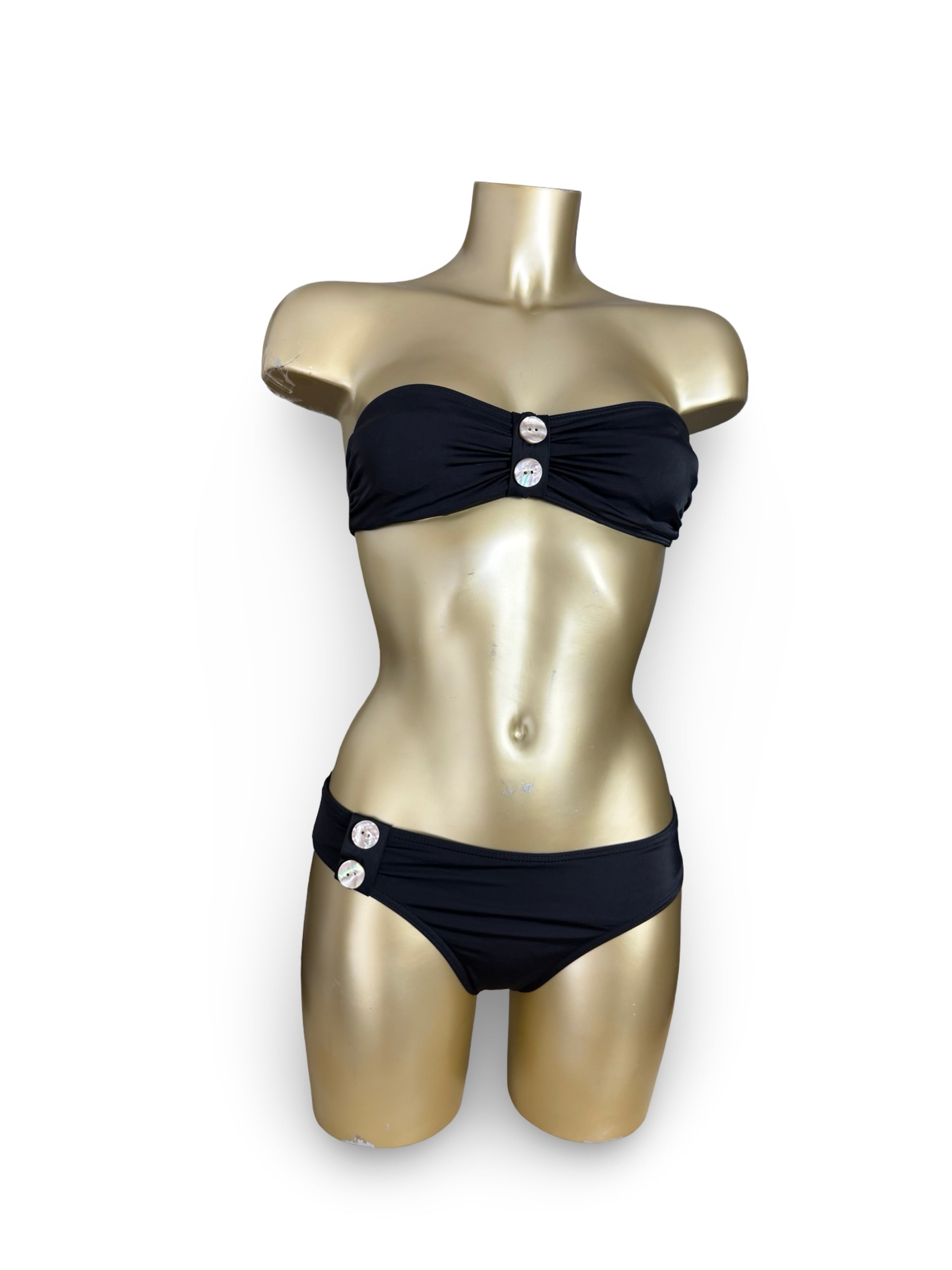Black buttons bikini set (S)