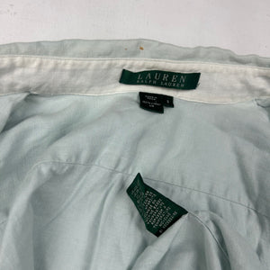 Baby blue 100% linen long sleeves shirt (S/M)