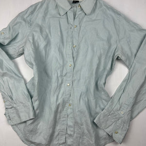 Baby blue 100% linen long sleeves shirt (S/M)