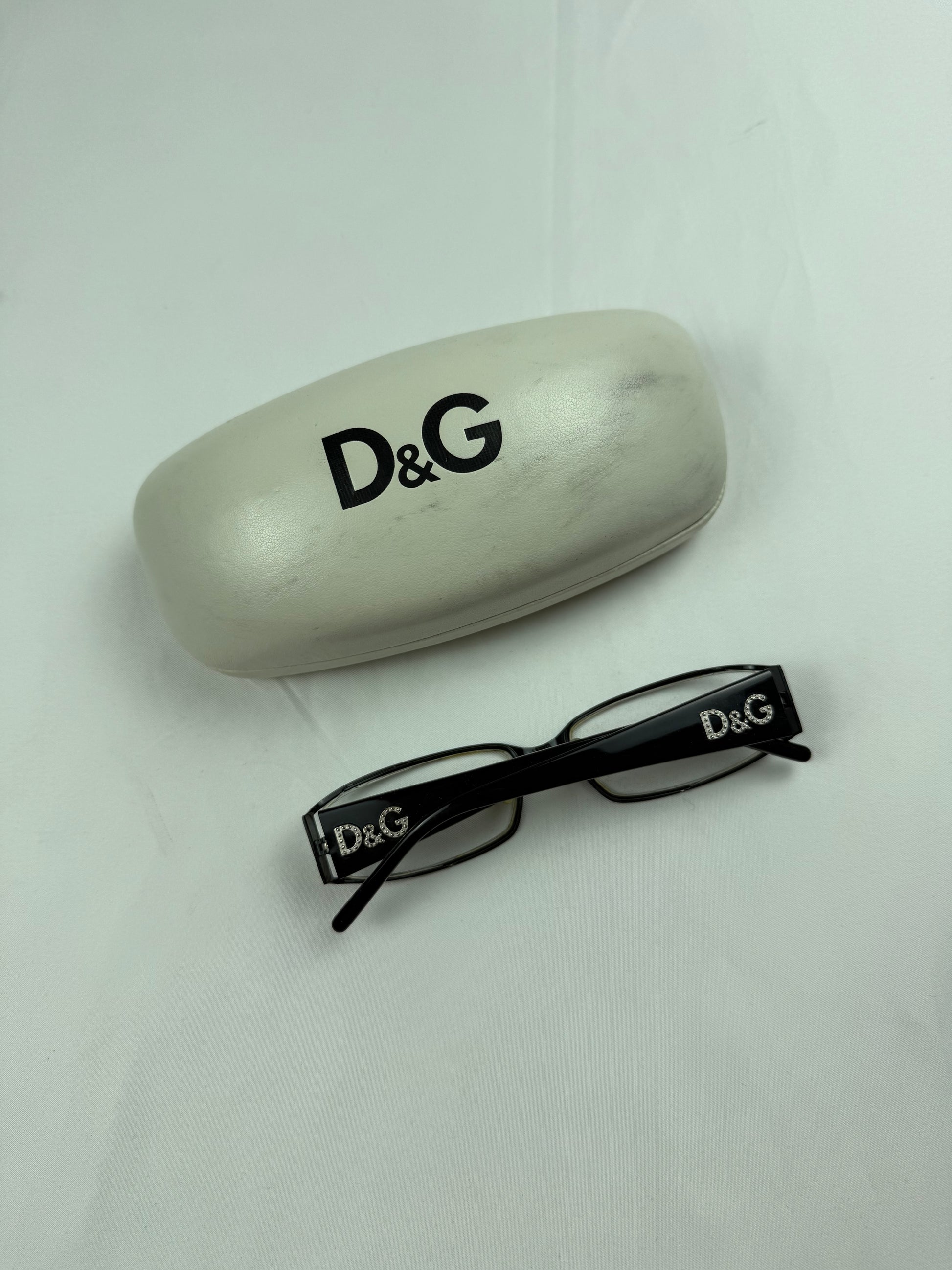 Black rhinestones logo 2000s office siren glasses (with prescription)