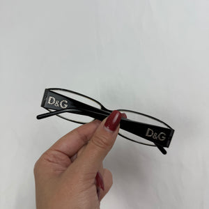 Black rhinestones logo 2000s office siren glasses (with prescription)