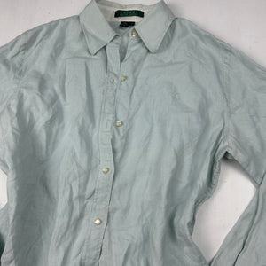 Baby blue 100% linen long sleeves shirt (S/M)
