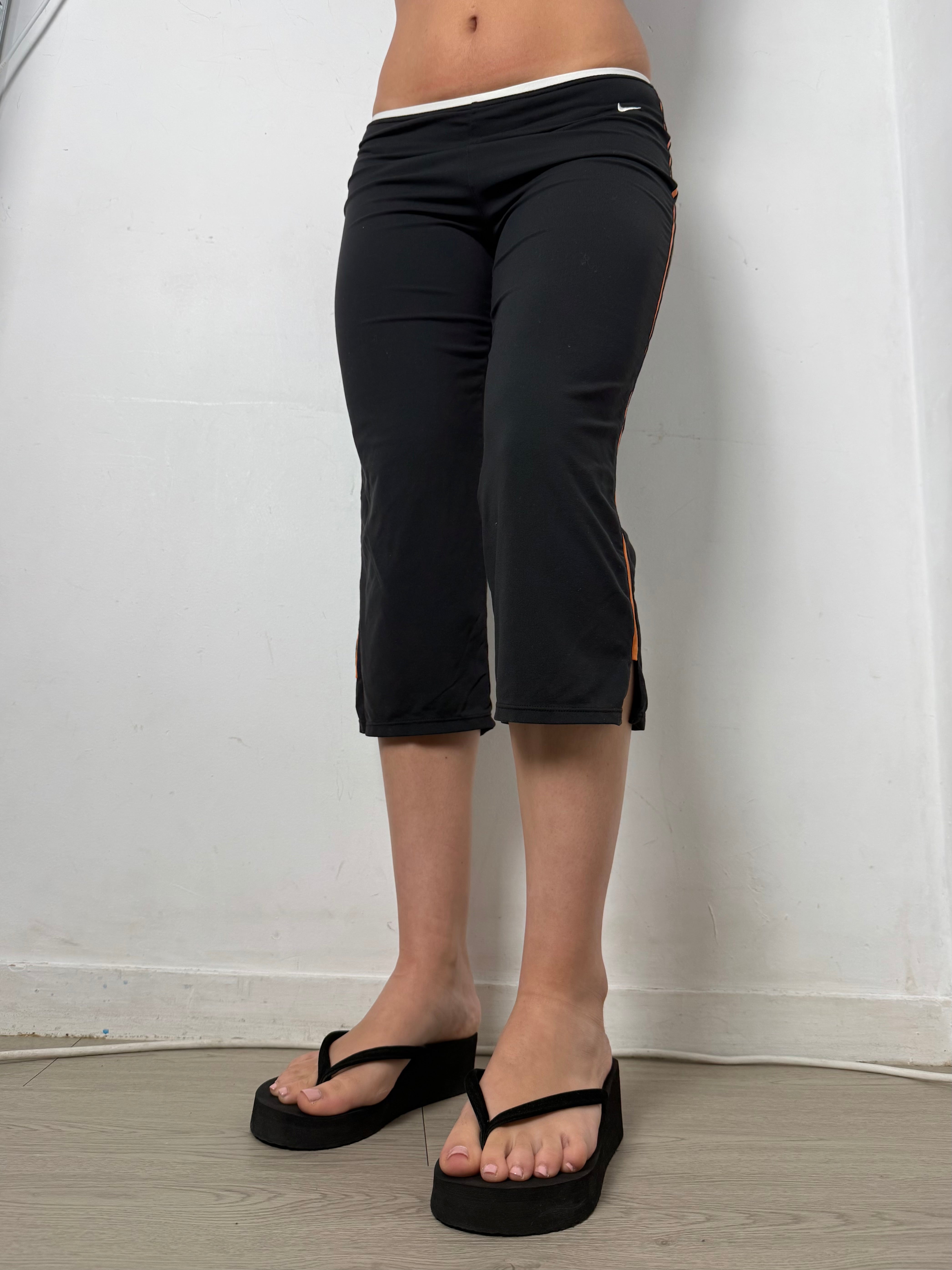 Pantalon corsaire taille basse à pois (S/M)