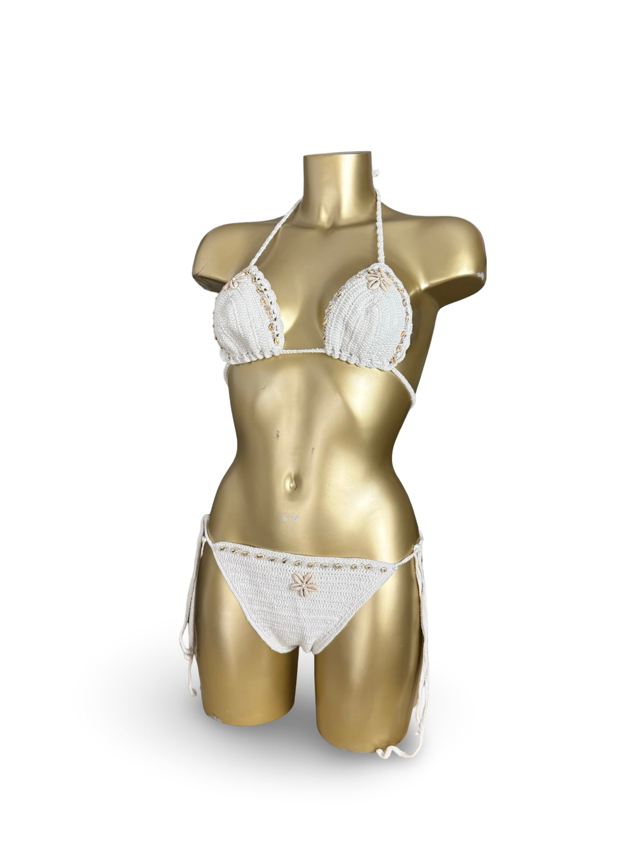 White crochet bikini set (M)