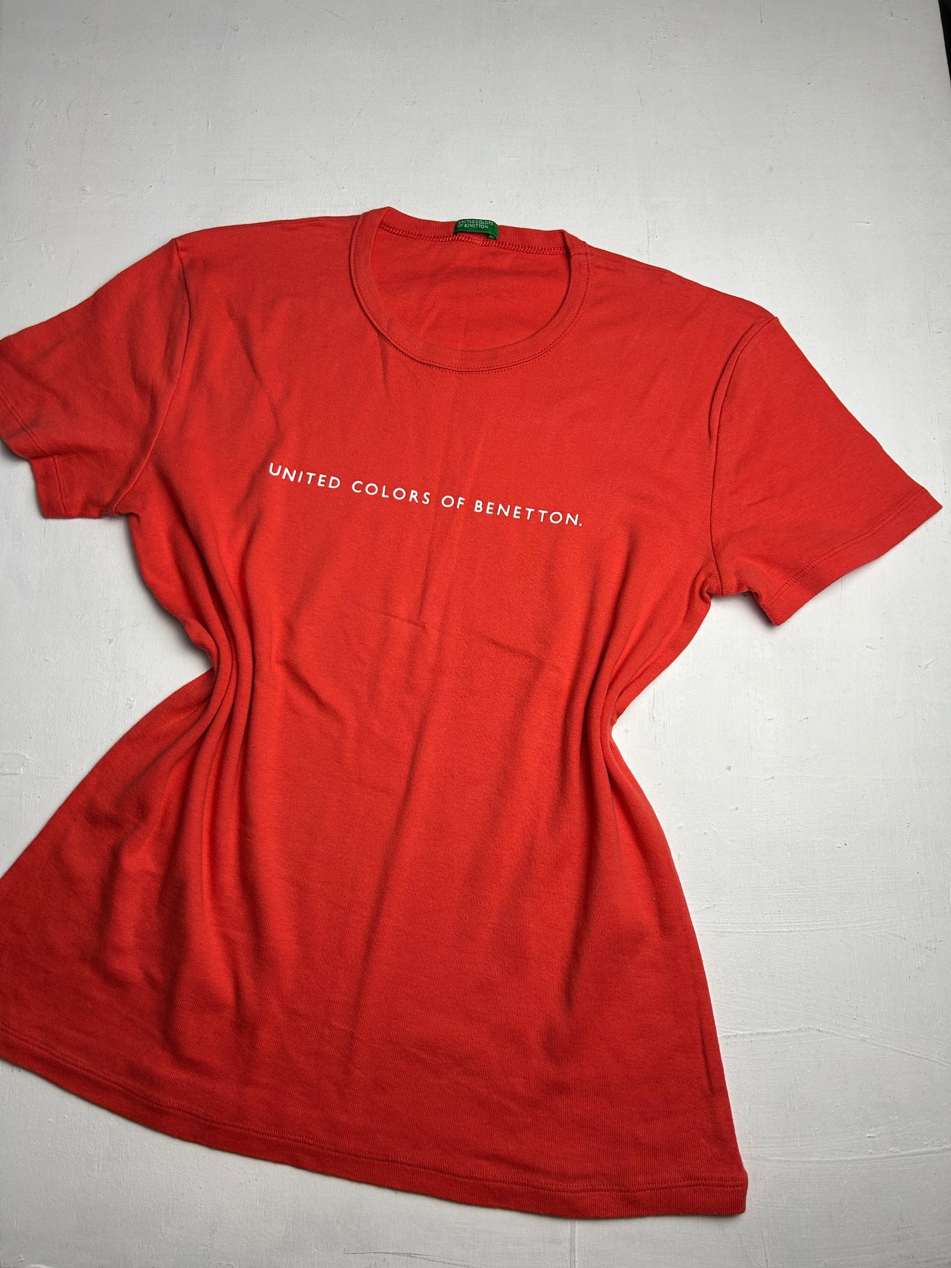 Orange spell out logo cotton tee  90s y2k vintage (M/L)