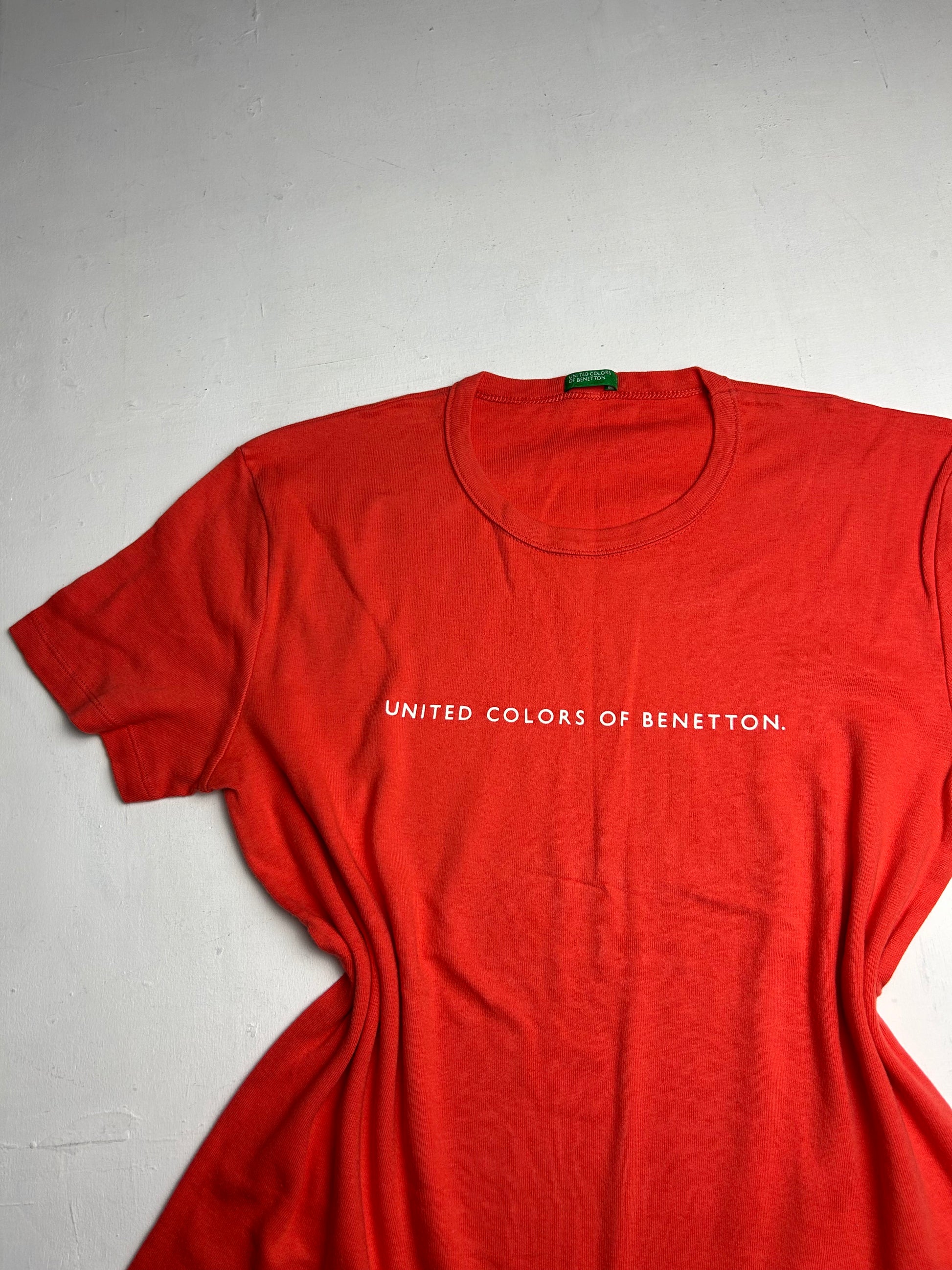 Orange spell out logo cotton tee  90s y2k vintage (M/L)