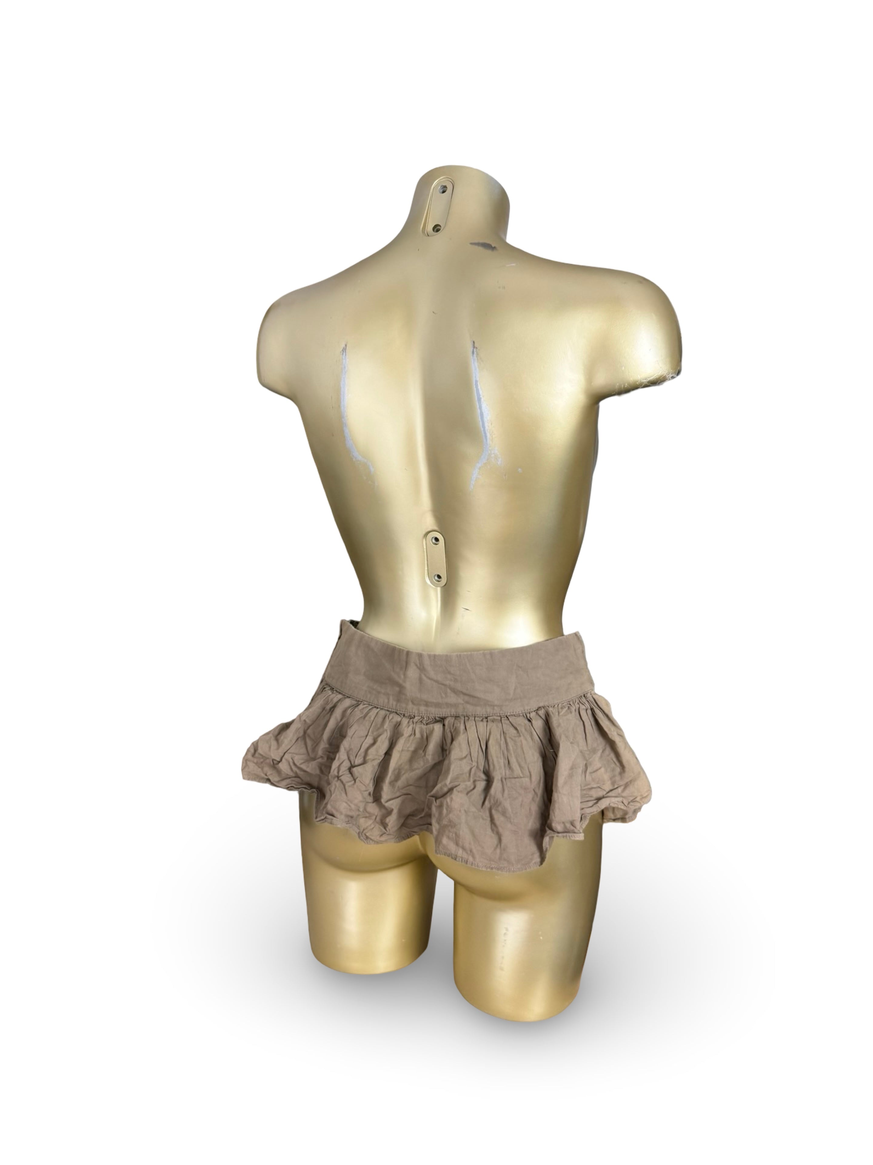 Khaki utility low rise mini skirt (S)
