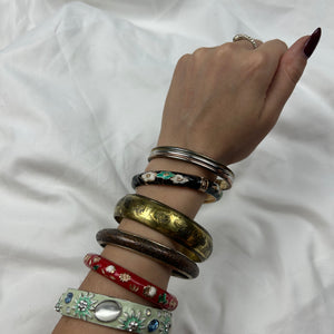 Silver inox bangle bracelet